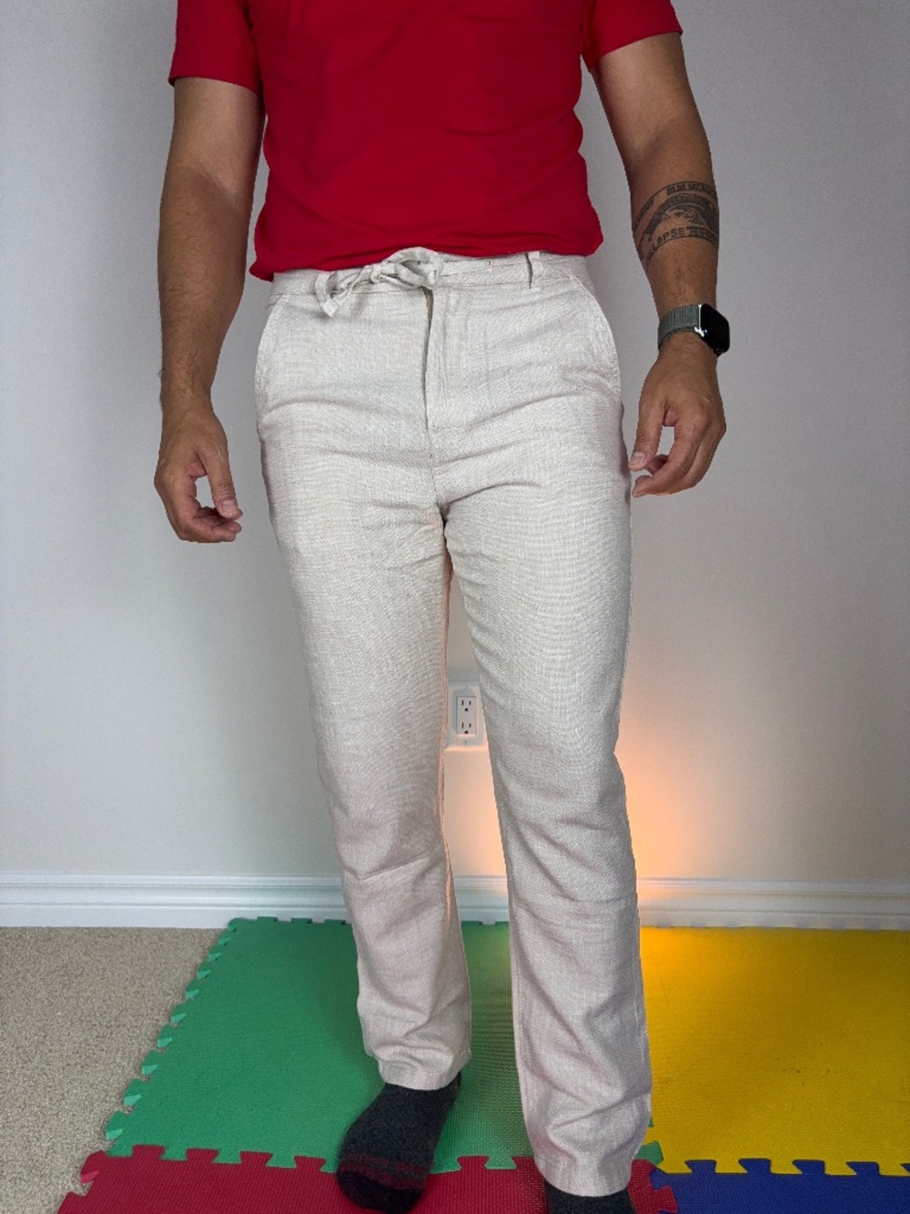 NWT Champion Casual Oxford Cotton Dusty Rose Drawstring Trousers